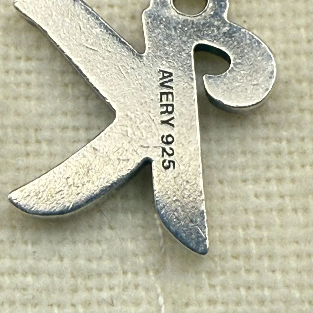 James Avery Small Script Initial Charm (K) .925 Sterling Silver w/ Box - Picture 7 of 7
